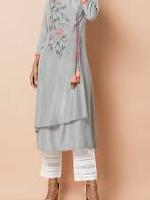 cotton with three quarter sleeve and - 17859966 - Zoom Image - 0