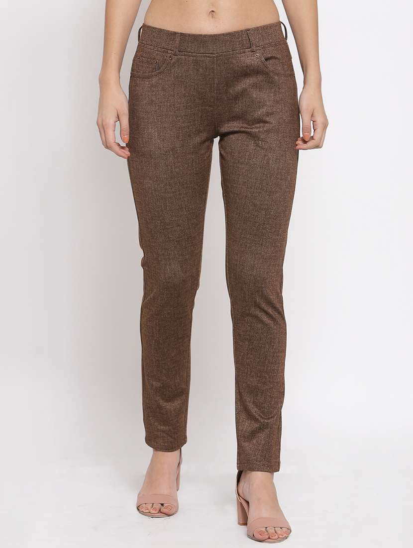 mid rise solid flat front trouser  - 17860275 -  Zoom Image - 0