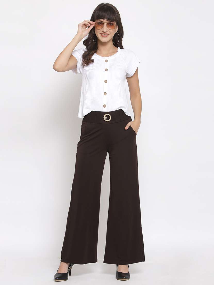 mid rise wide leg trouser - 17860277 - Standard Image - 3