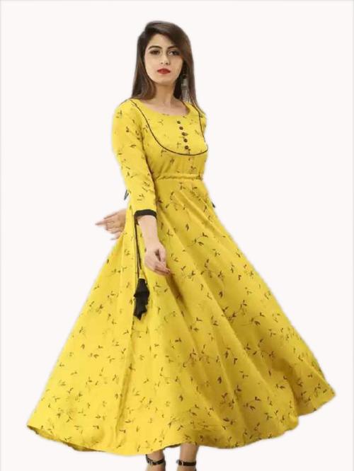 allenza women's cotton printed anarkali kurta - 17860359 - Standard Image - 0
