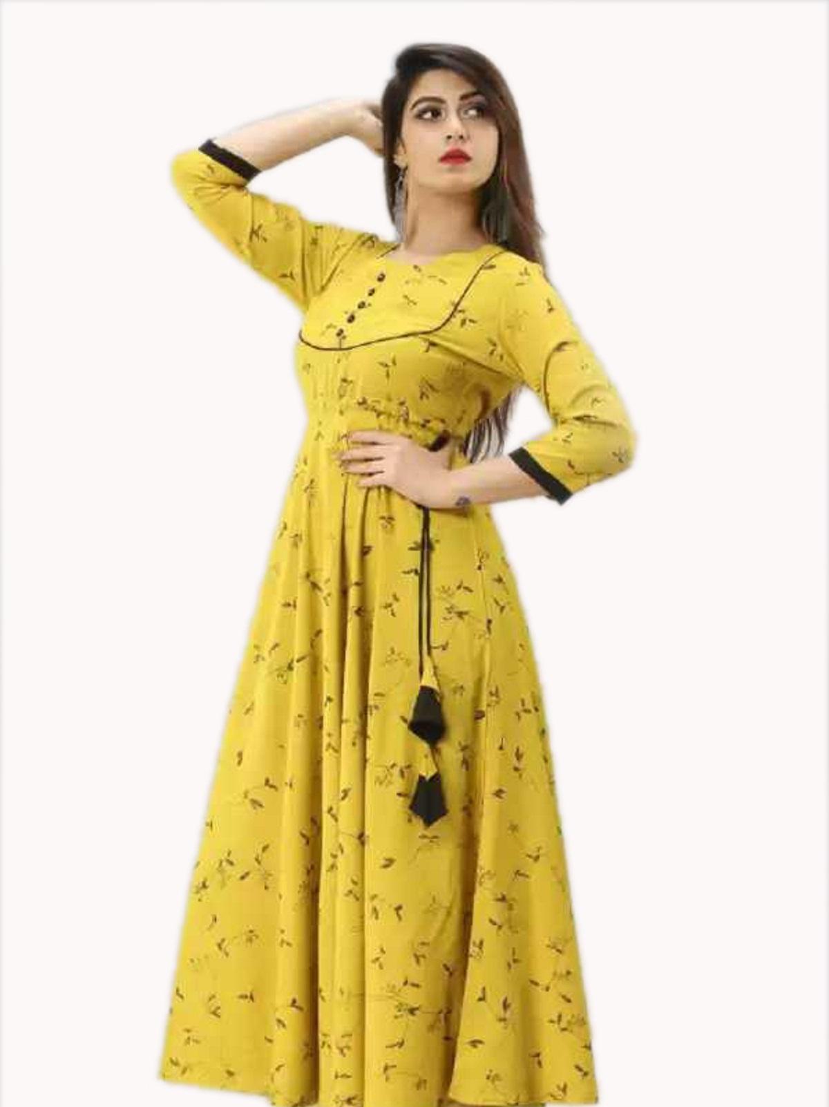 allenza women's cotton printed anarkali kurta - 17860359 - Standard Image - 3