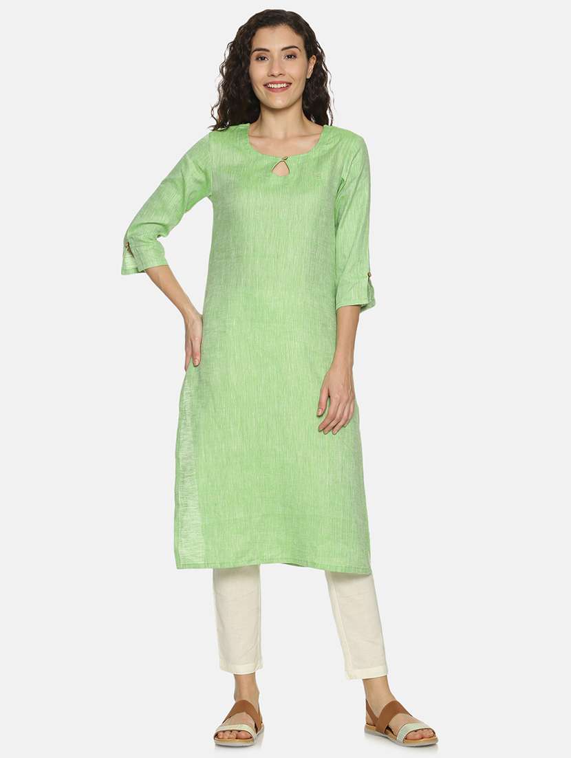 solid straight kurta - 17860567 -  Zoom Image - 0