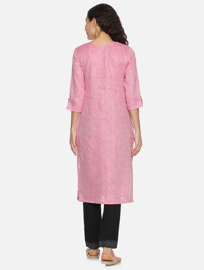 solid straight kurta - 17860568 -  Standard Image - 3
