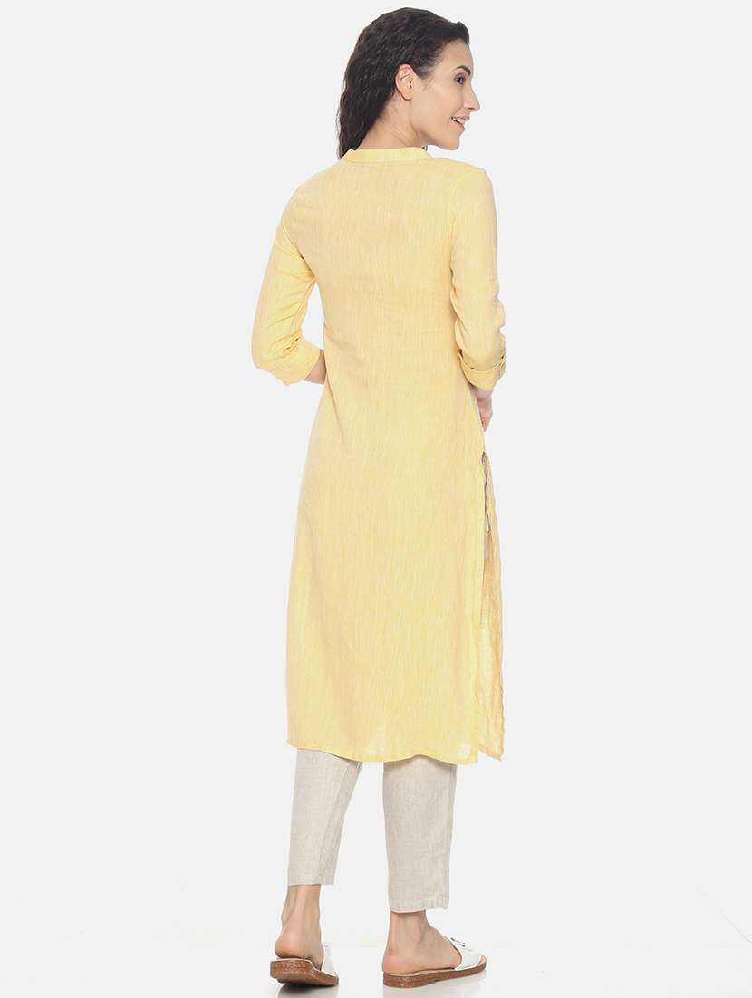 solid straight kurta - 17860572 - Standard Image - 3