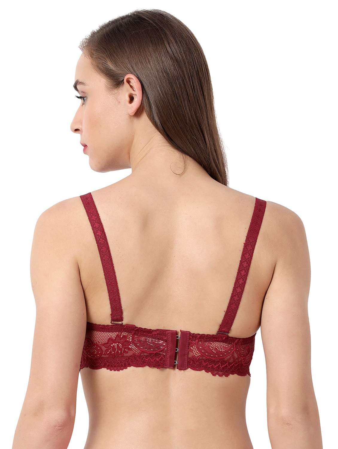 maroon laced t-shirt bra - 17860866 -  Standard Image - 3