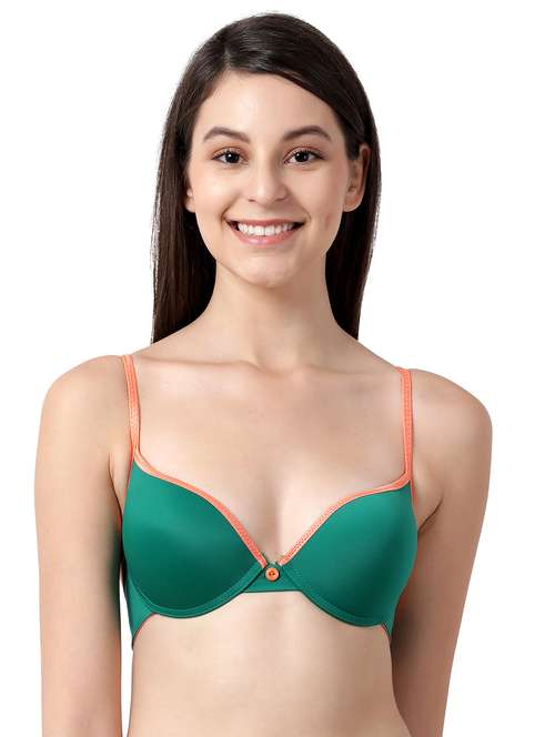 green solid plunge bra - 17860869 - Standard Image - 0