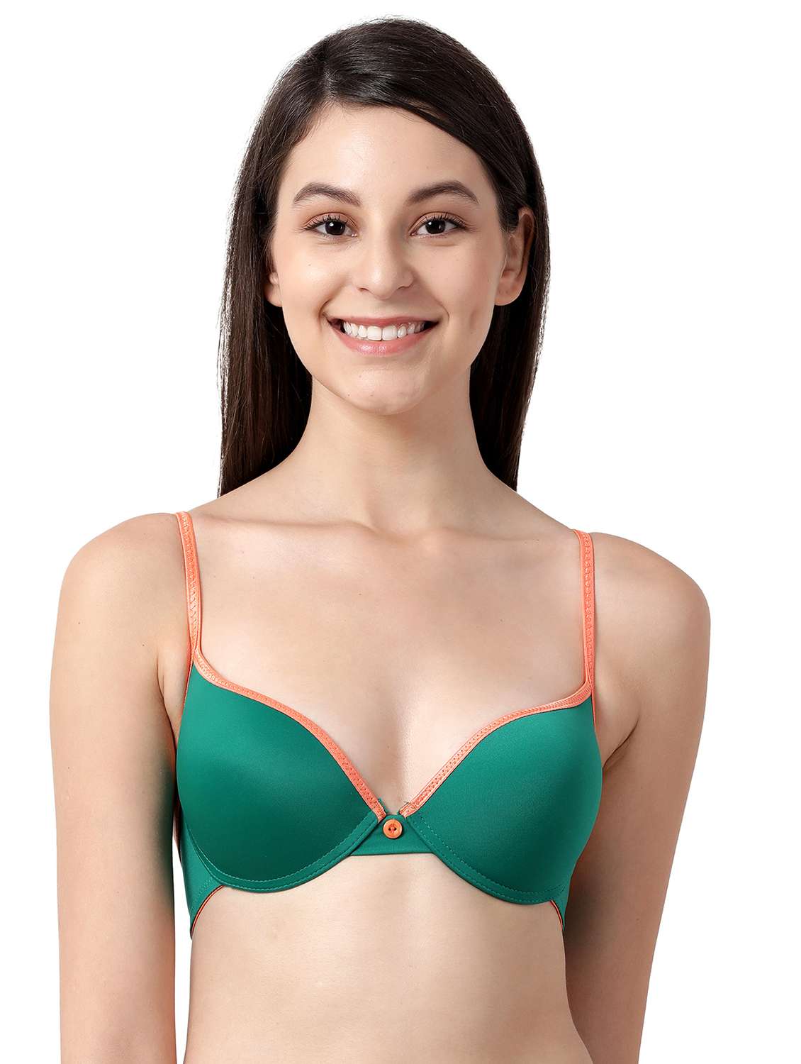 green solid plunge bra - 17860869 - Zoom Image - 0