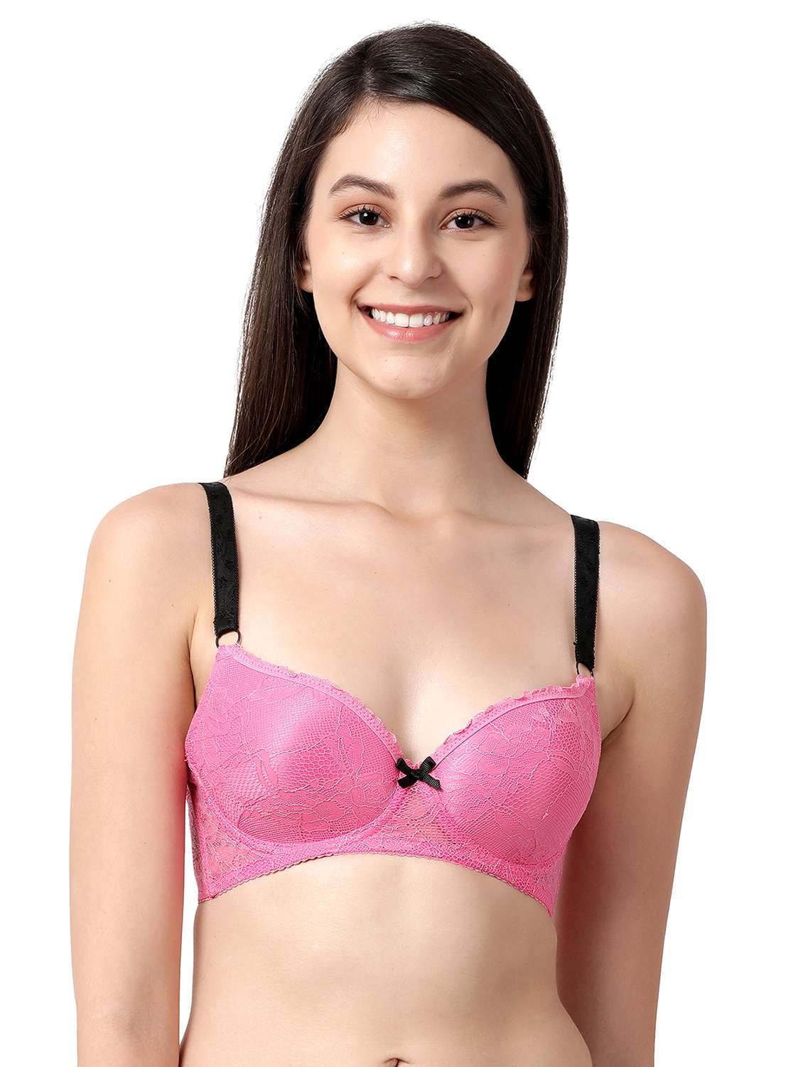 pink laced t-shirt bra - 17860876 - Zoom Image - 0