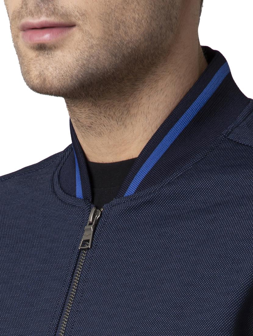 navy blue solid casual jacket - 17861708 - Standard Image - 3