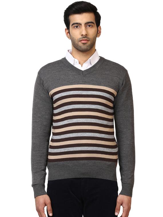 grey striped pullover - 17861797 - Zoom Image - 0
