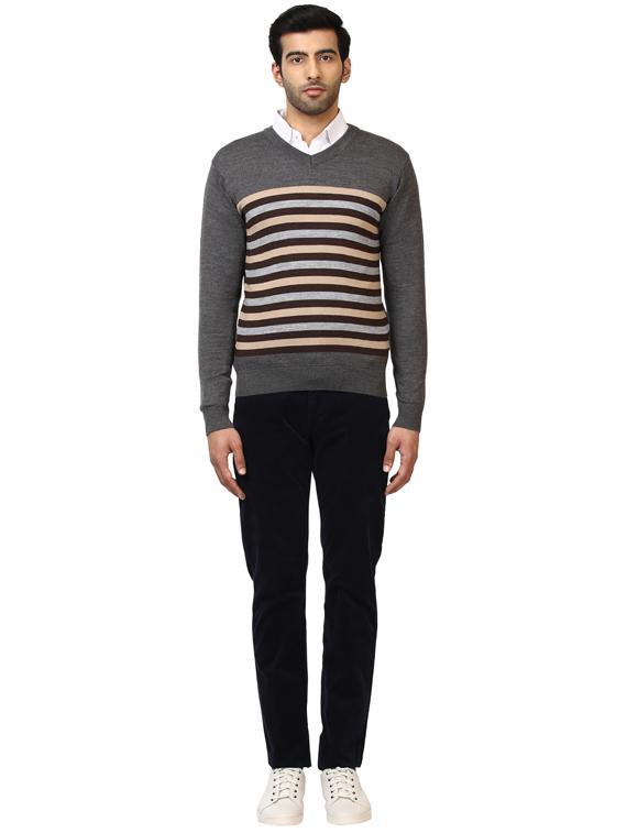 grey striped pullover - 17861797 - Standard Image - 3