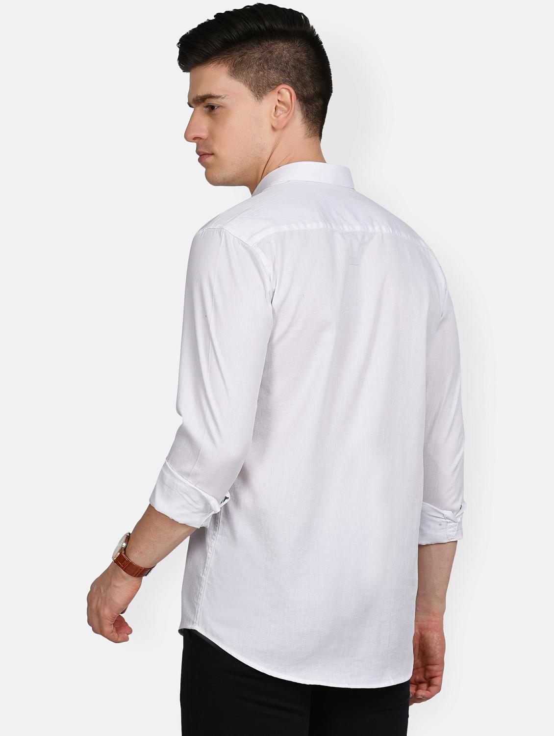 white solid casual shirt - 17861858 - Standard Image - 3