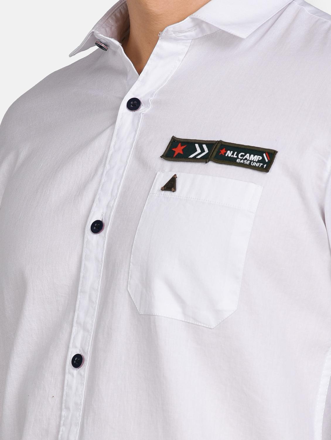 white solid casual shirt - 17861858 - Standard Image - 5
