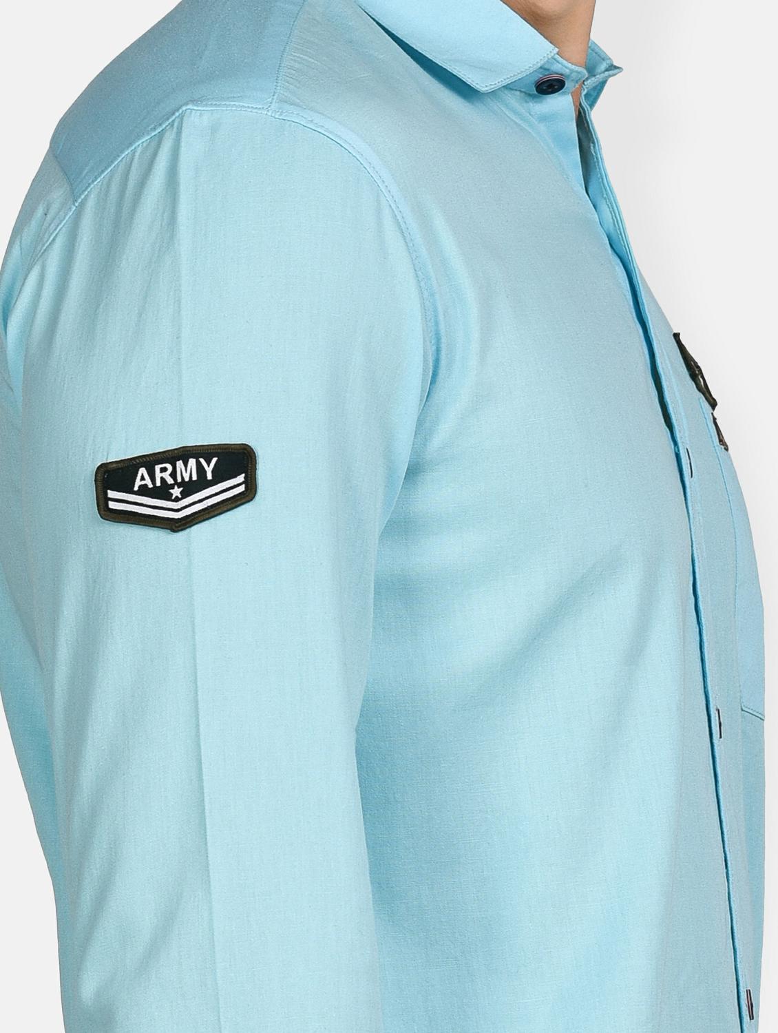 light blue solid casual shirt - 17861864 - Standard Image - 5
