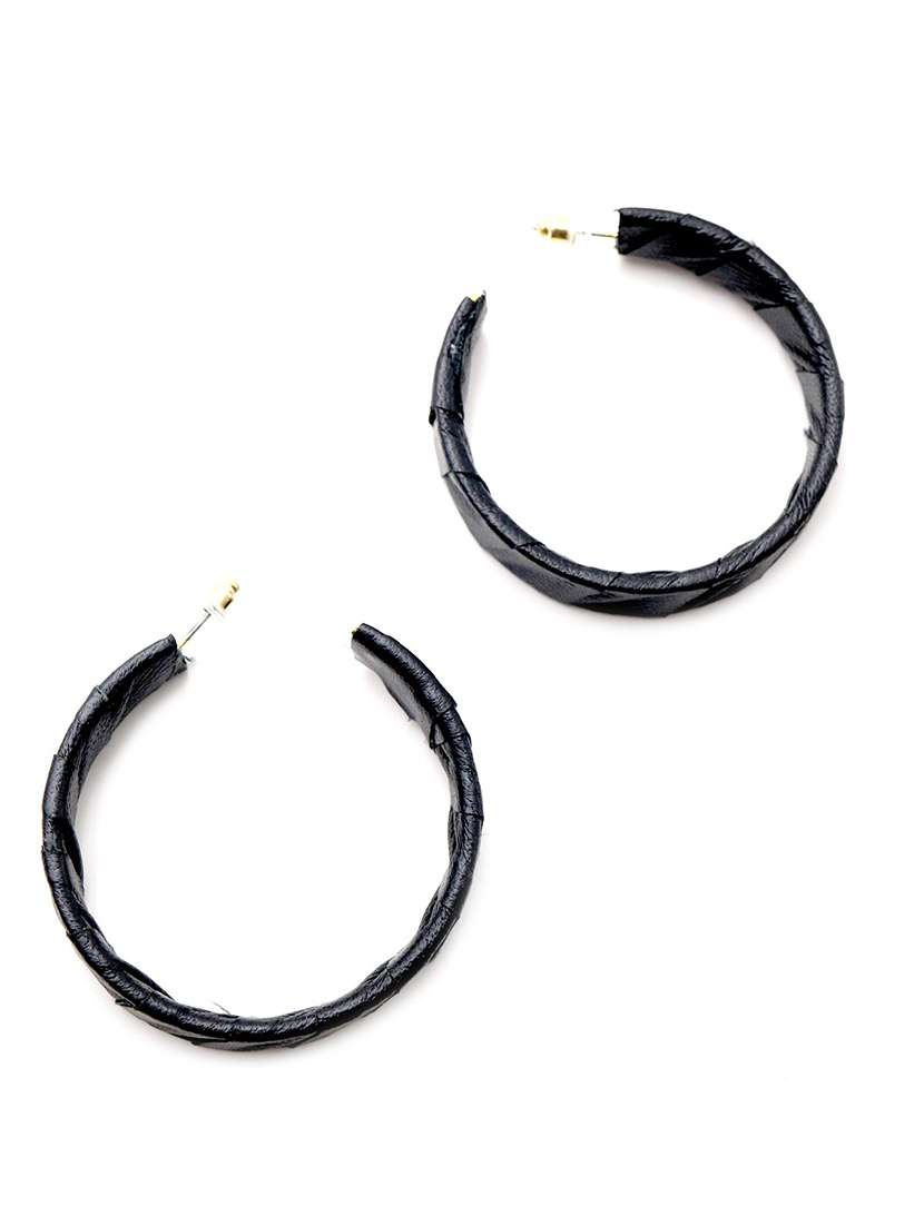black metal hoop earring