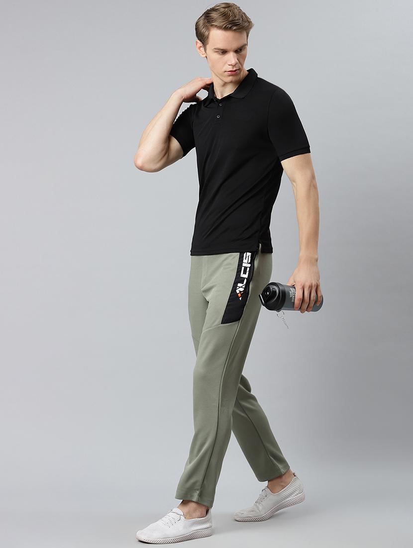 olive green side taped track pant - 17864159 - Standard Image - 3