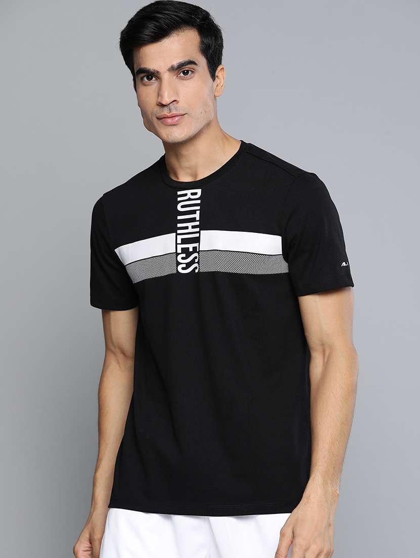 black printed t-shirt