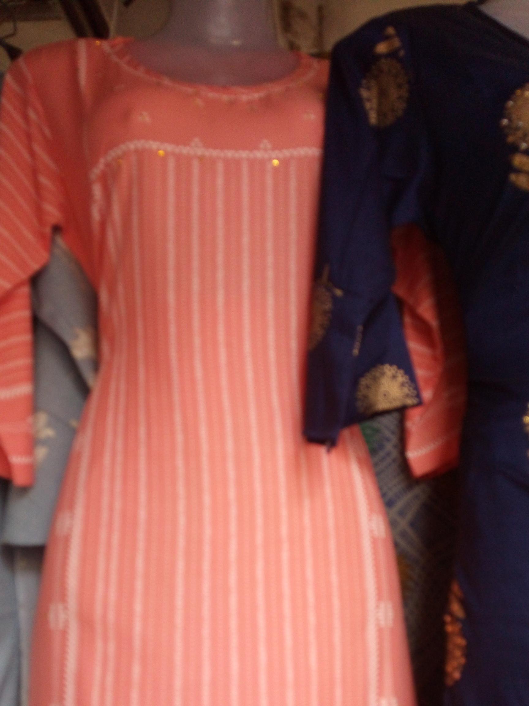 orange cotton kurta - 17867105 -  Zoom Image - 0