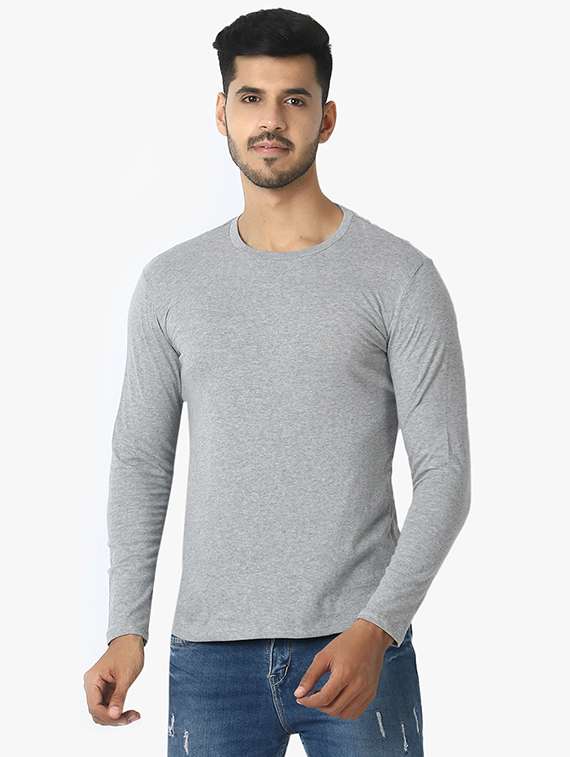 grey solid t-shirt