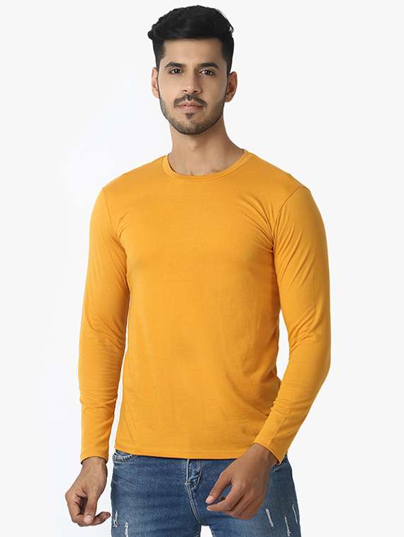 mustard solid t-shirt - 17867819 -  Zoom Image - 0