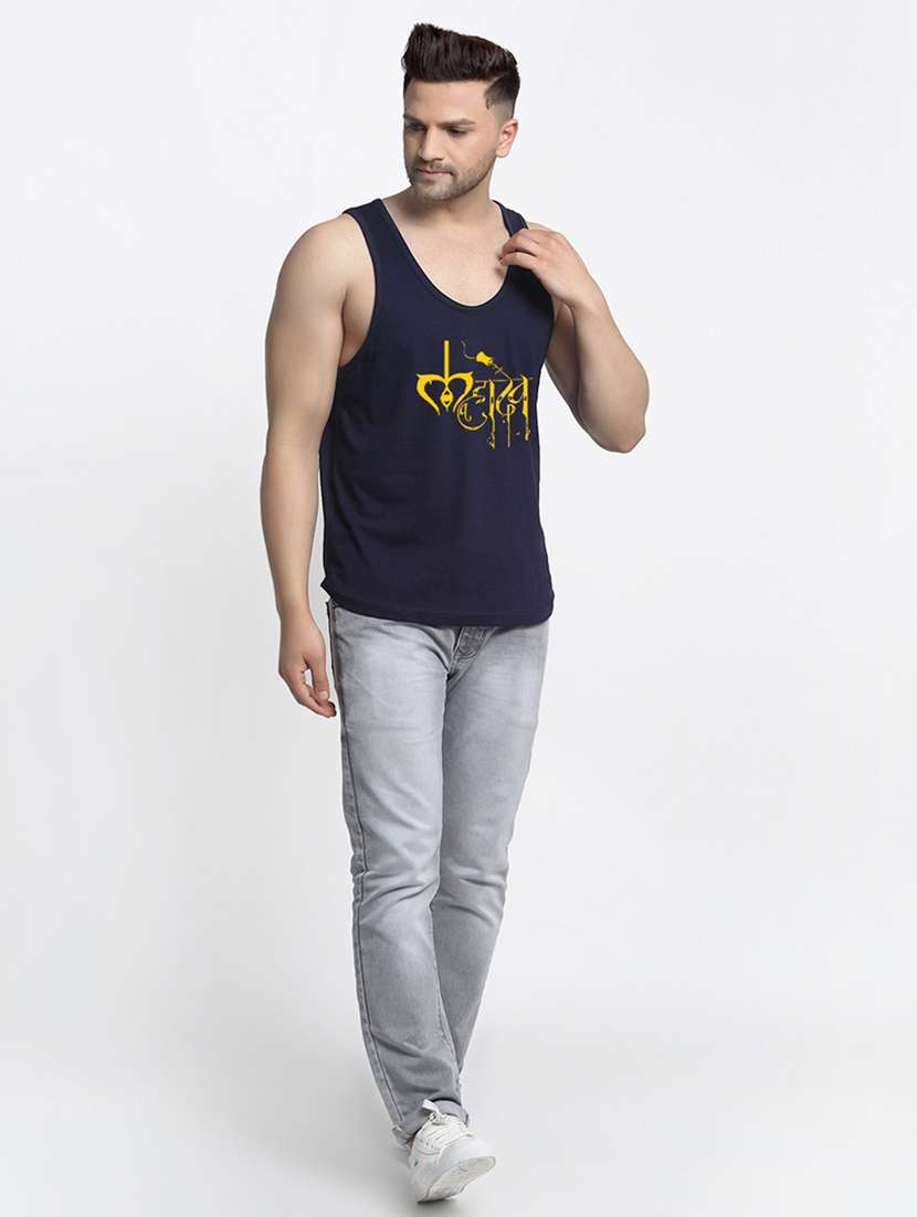 navy blue printed vest - 17868989 -  Standard Image - 3