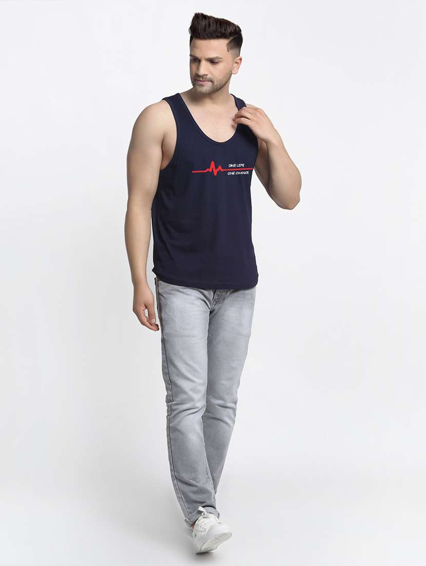 navy printed vest - 17868990 -  Standard Image - 3