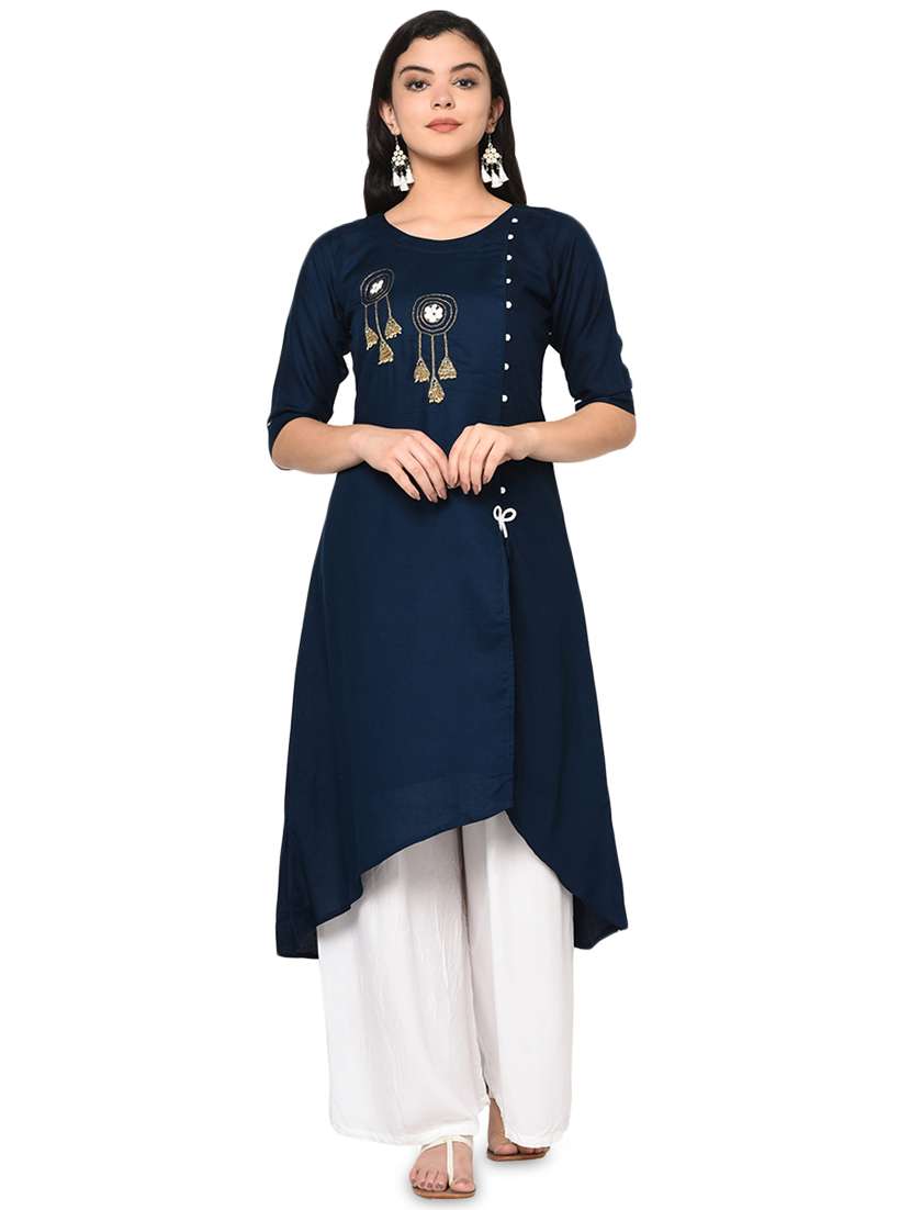 embroidered high low kurta 