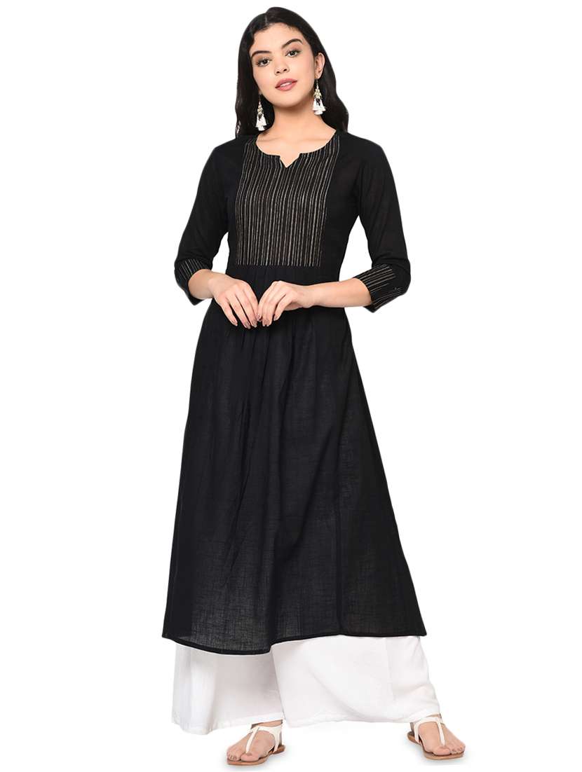 striped yoke a-line kurta 