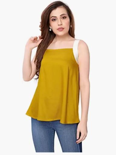 yellow crepe top - 17870838 - Zoom Image - 0