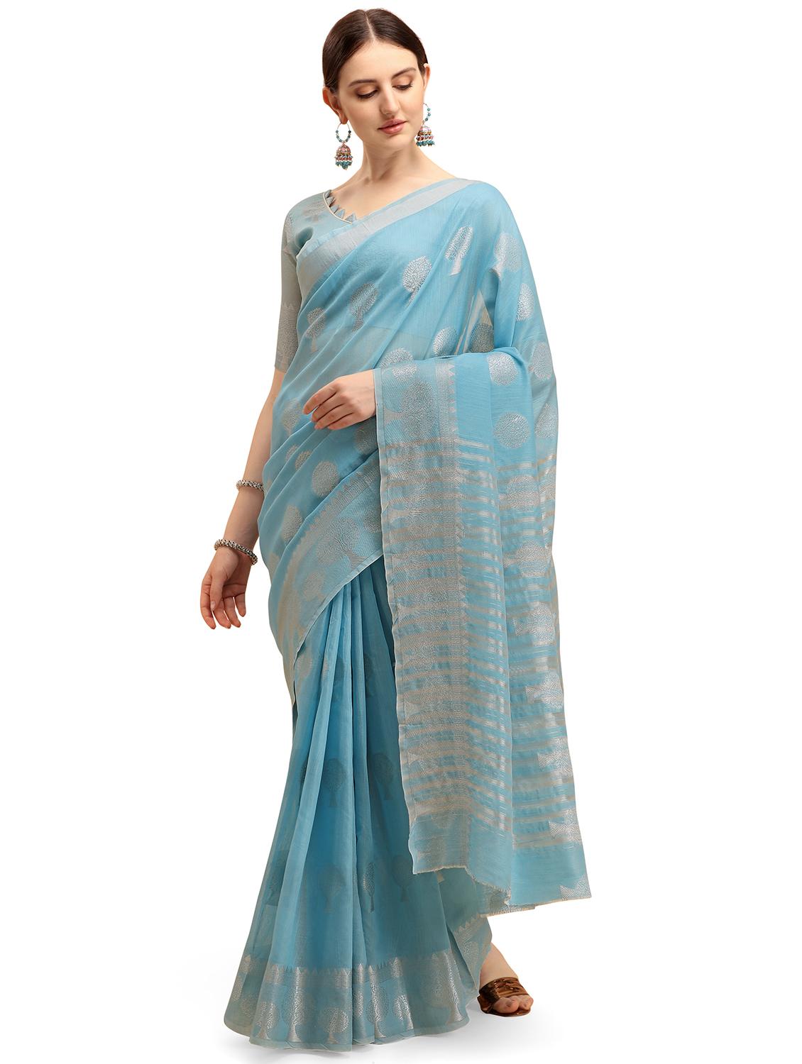 zari work banarasi saree with blouse - 17870992 - Zoom Image - 0