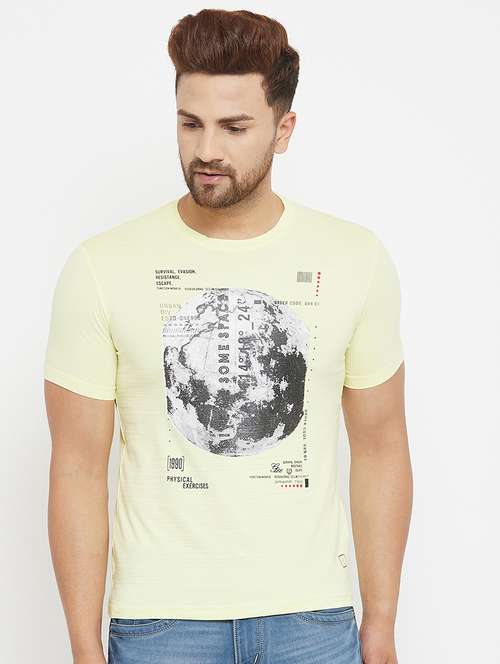 men round neck front print t-shirt - 17873137 - Standard Image - 0
