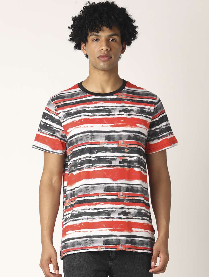 online Multi Colored Striped T-shirt 