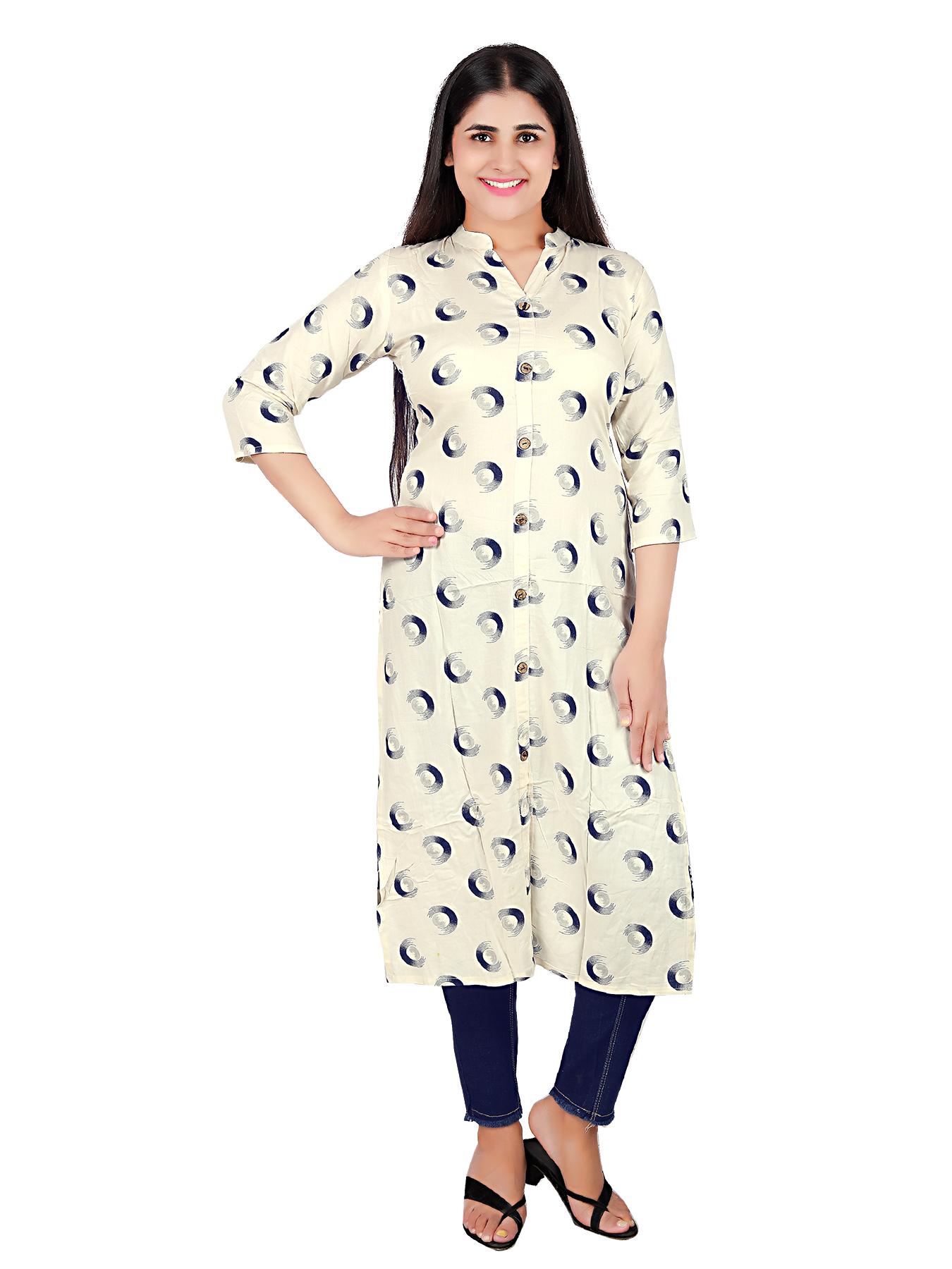 a line long rayon kurti - 17874304 - Standard Image - 3