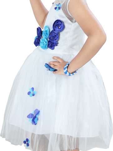 negup girls midi/knee length party dress white (multicolor, sleeveless) - 17874922 -  Standard Image - 3