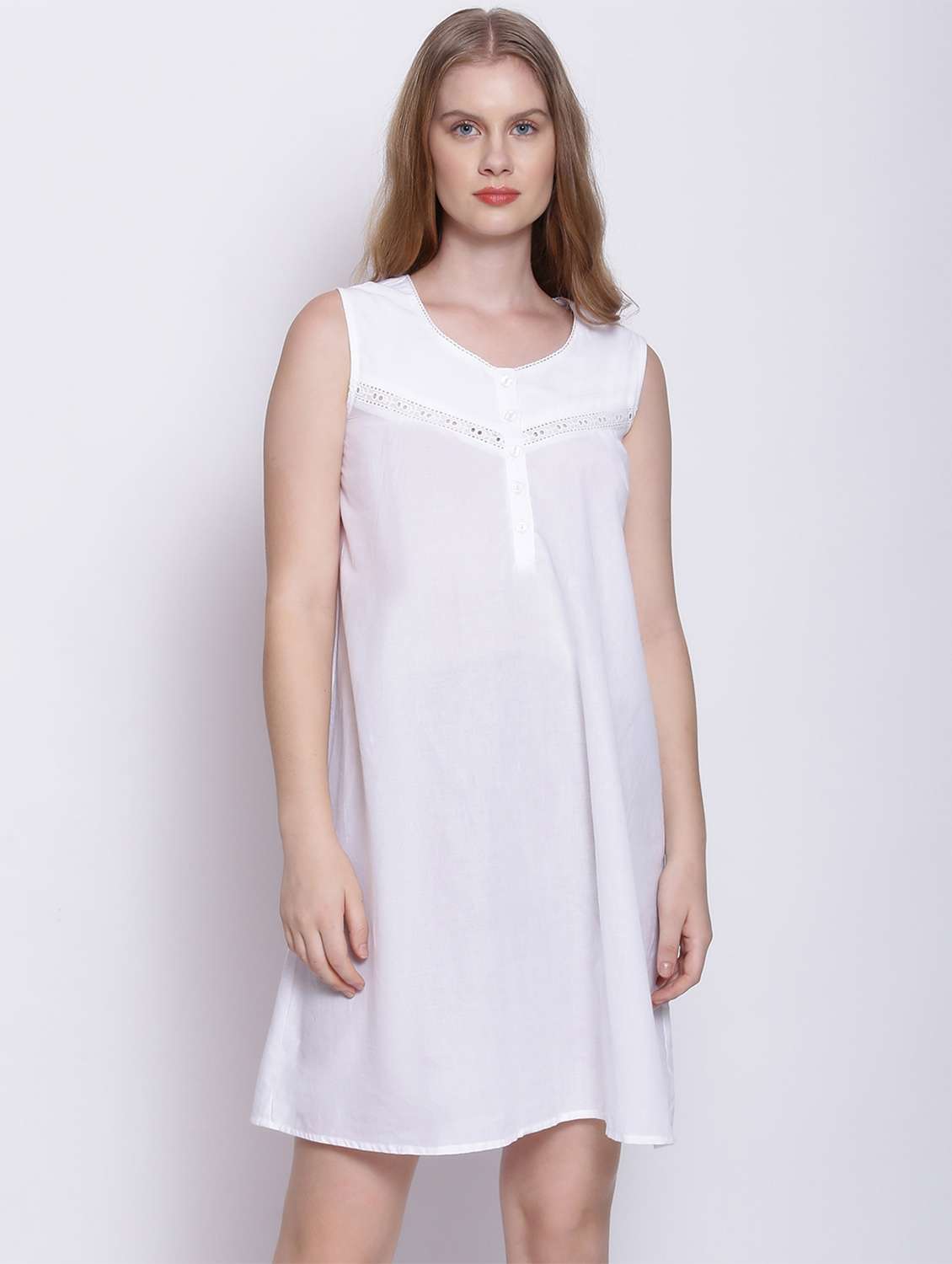 round neck solid sleepshirt  - 17875187 -  Zoom Image - 0