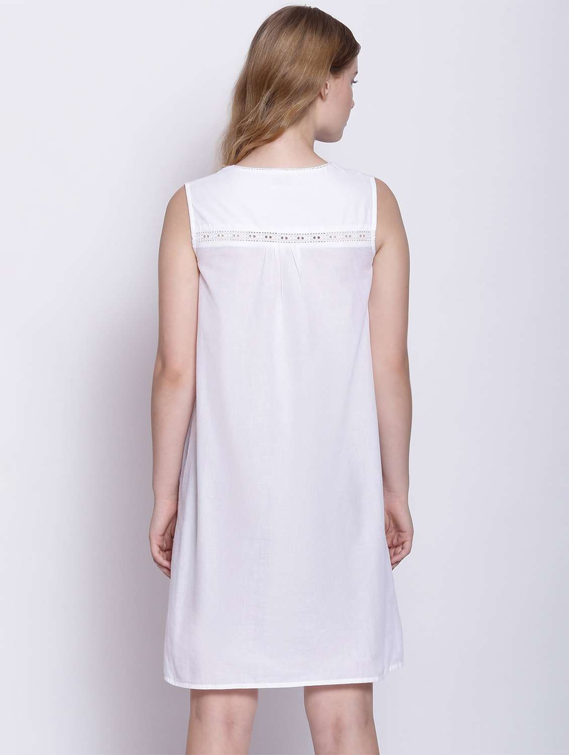 round neck solid sleepshirt - 17875187 - Standard Image - 3
