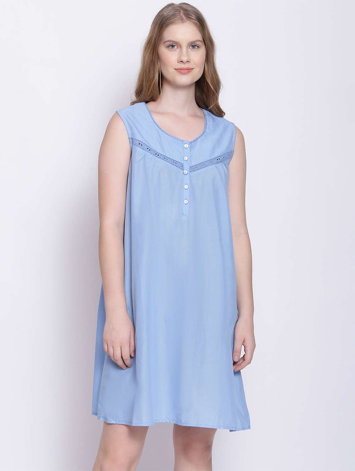round neck solid sleepshirt - 17875188 - Zoom Image - 0
