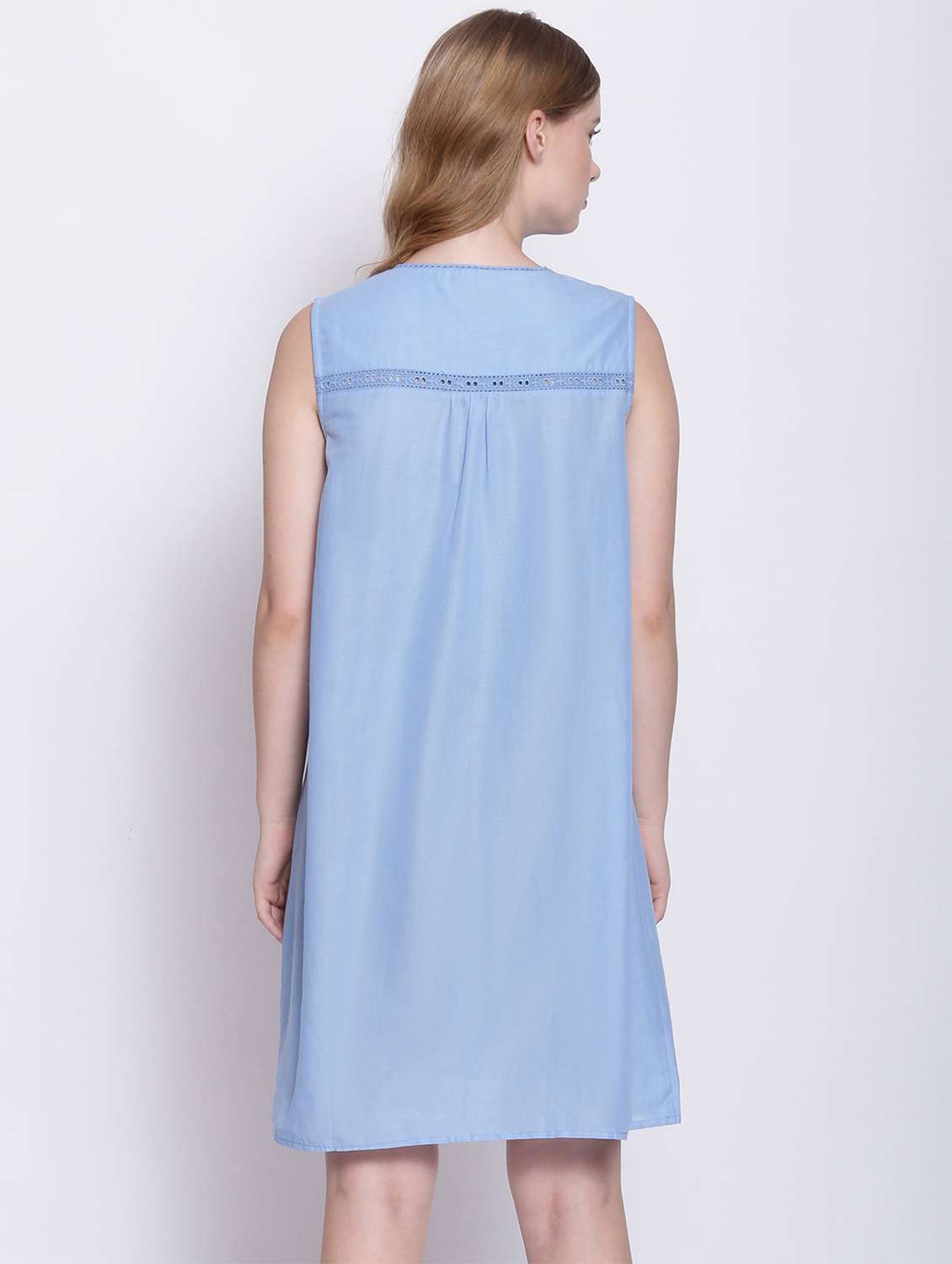round neck solid sleepshirt - 17875188 - Standard Image - 3