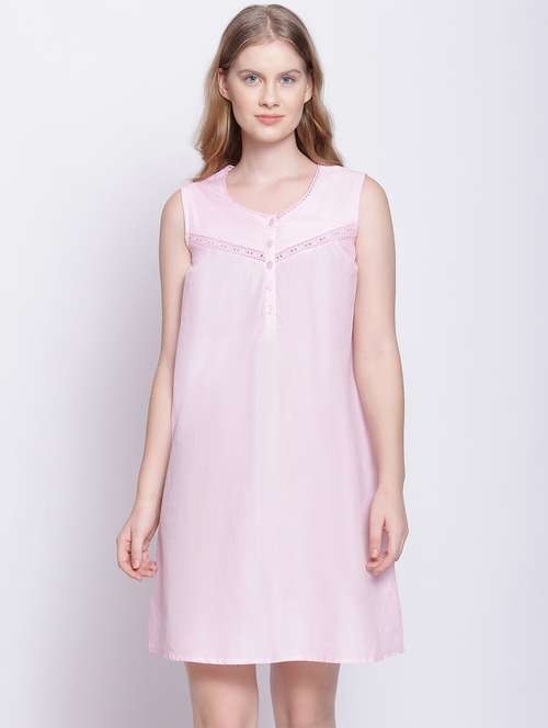 round neck solid sleepshirt - 17875189 - Standard Image - 0