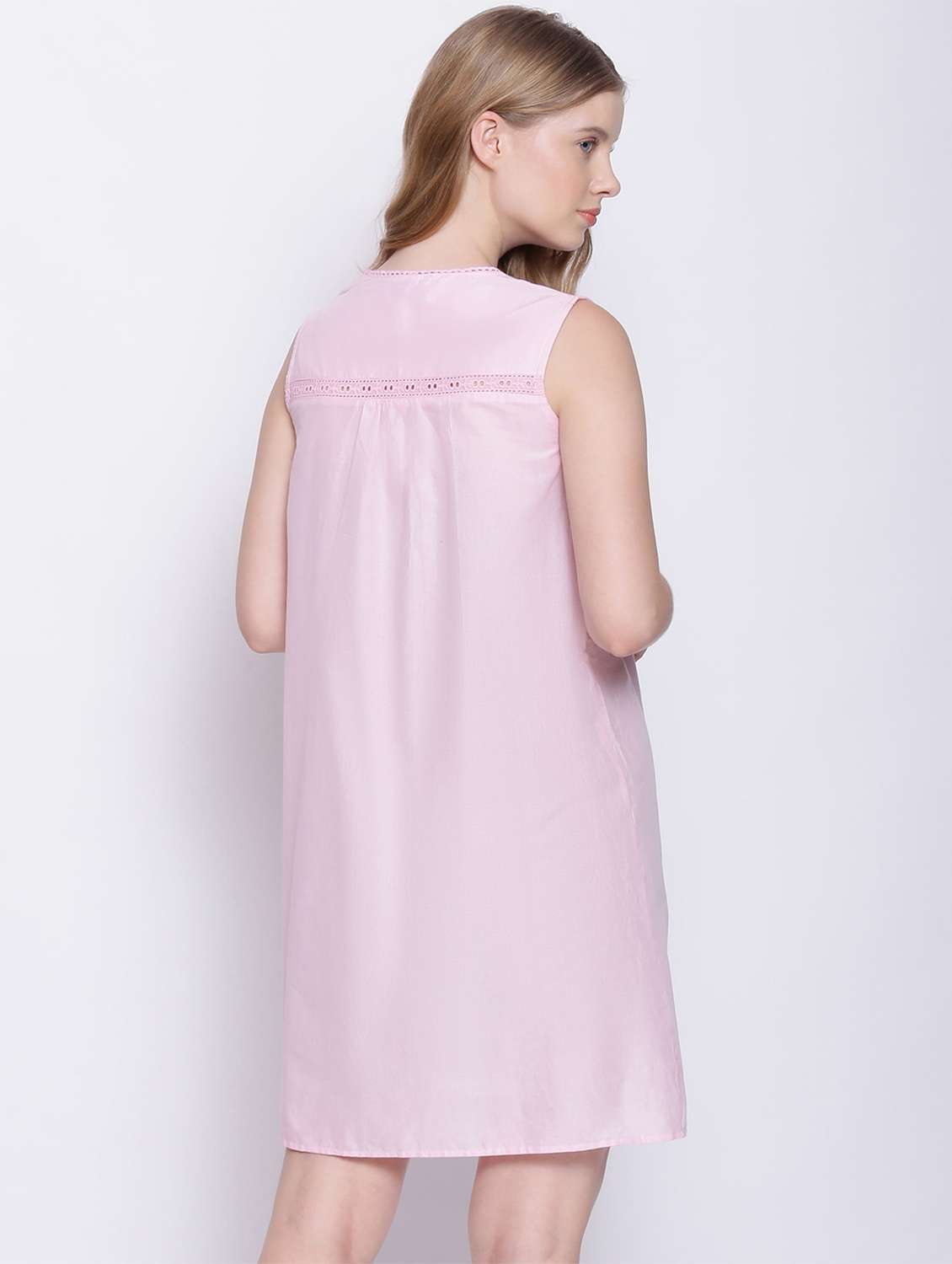 round neck solid sleepshirt - 17875189 - Standard Image - 3