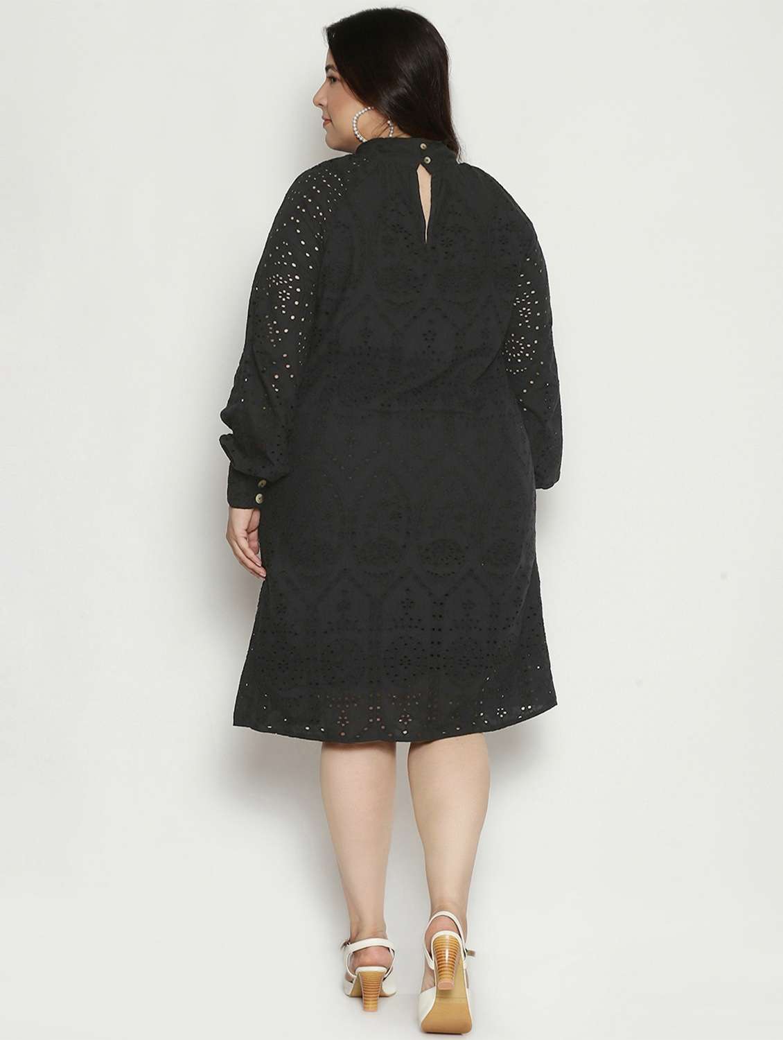 mock neck schiflli a-line dress - 17875201 -  Standard Image - 3