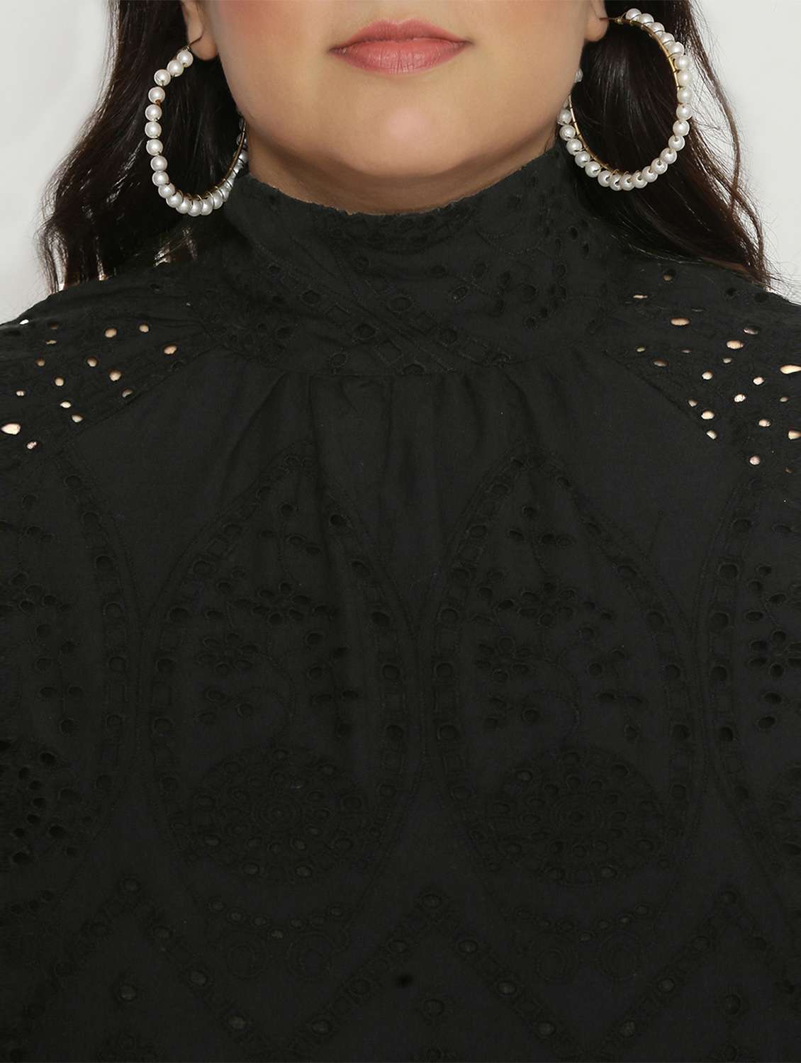 mock neck schiflli a-line dress - 17875201 -  Standard Image - 5