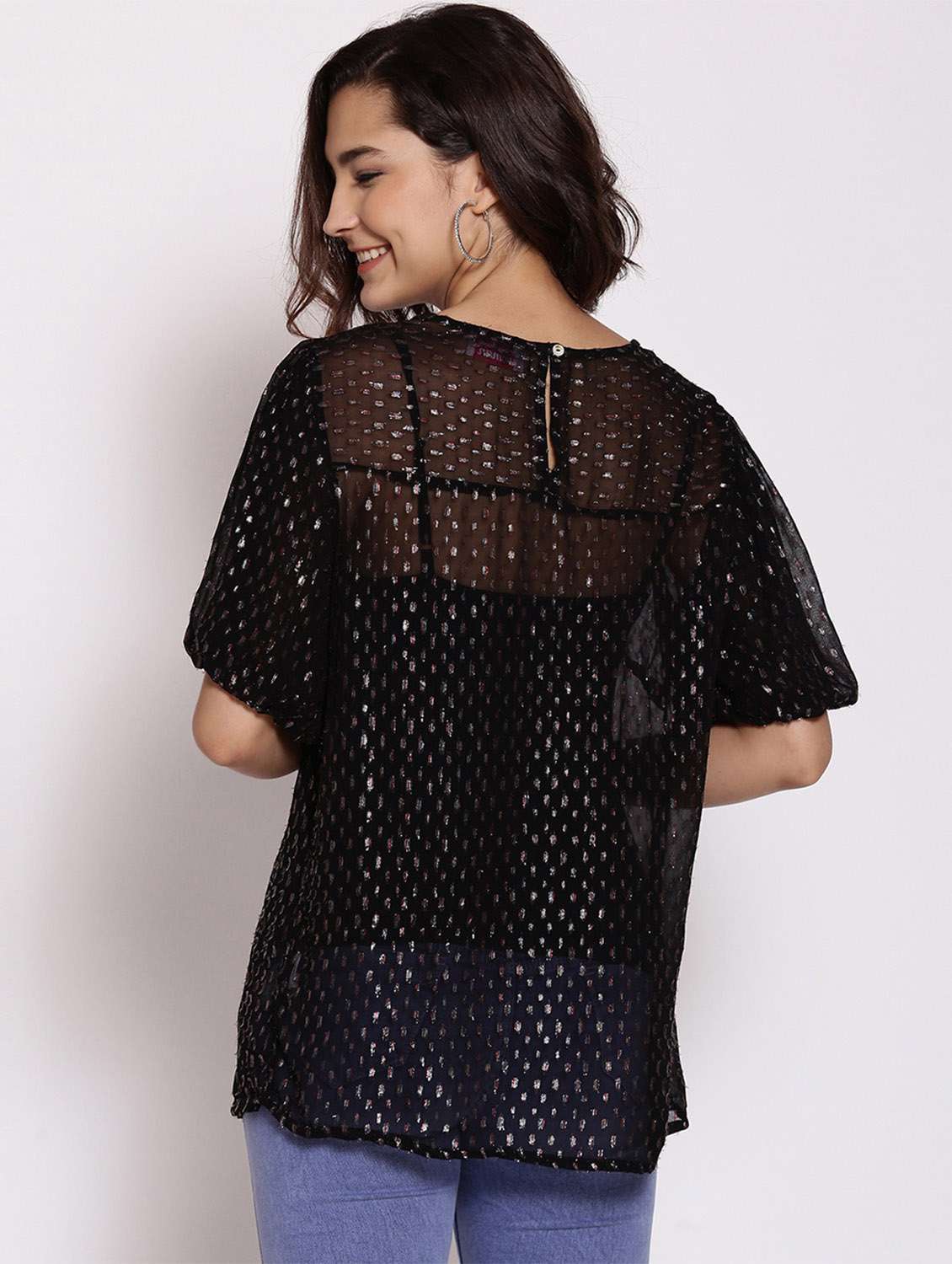 women's straight round neck top - 17875216 -  Standard Image - 3