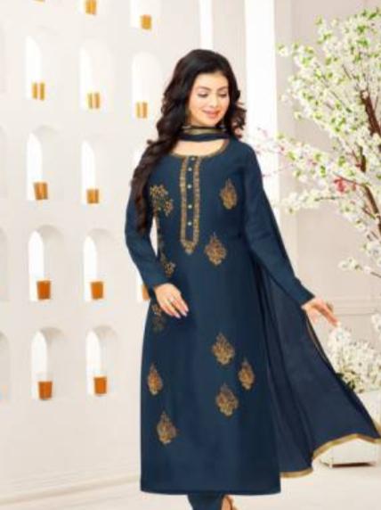 cotton embroidered straight suit for women - 17881934 - Standard Image - 0