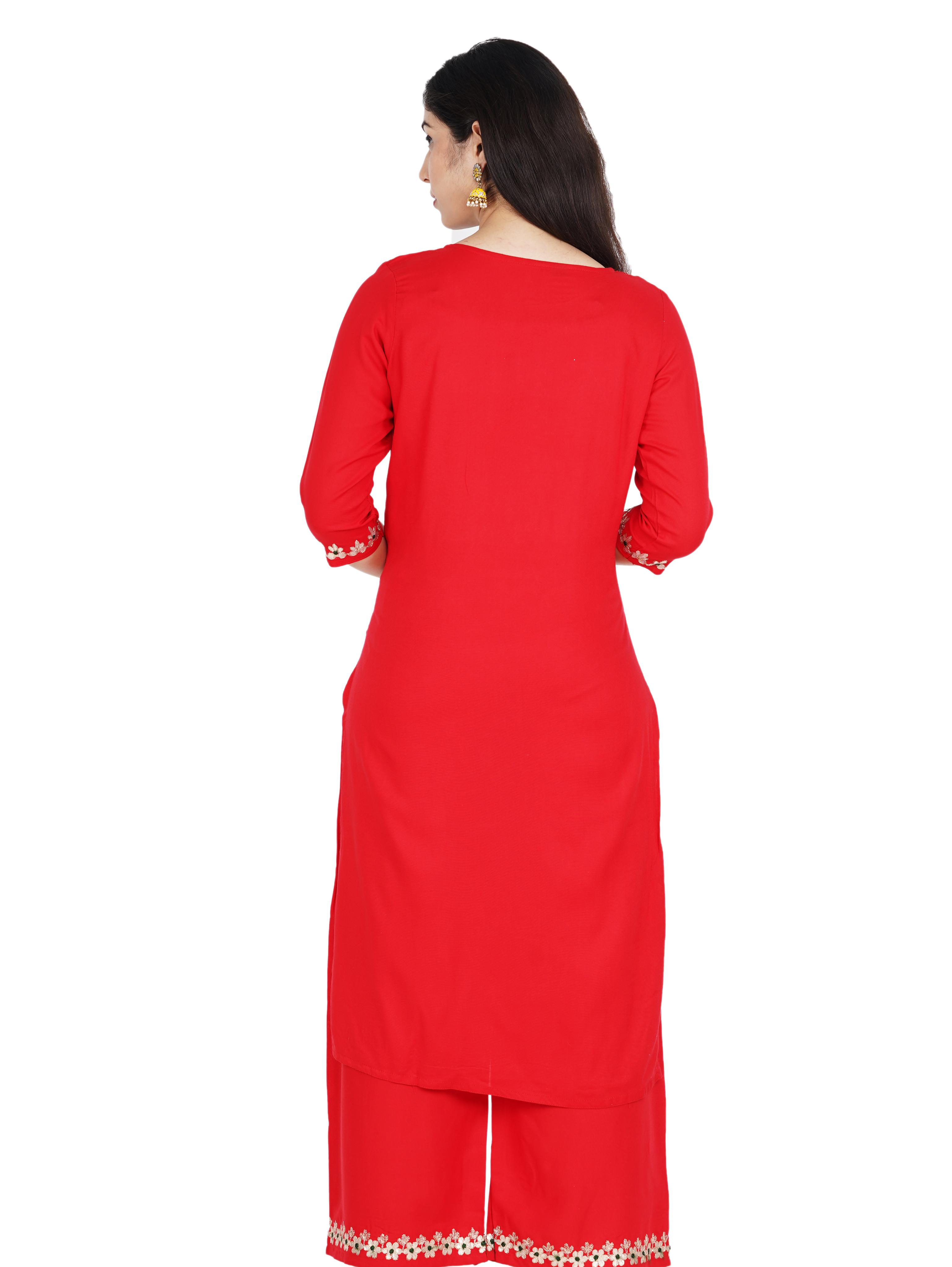 red silk kurti - 17882174 - Zoom Image - 0
