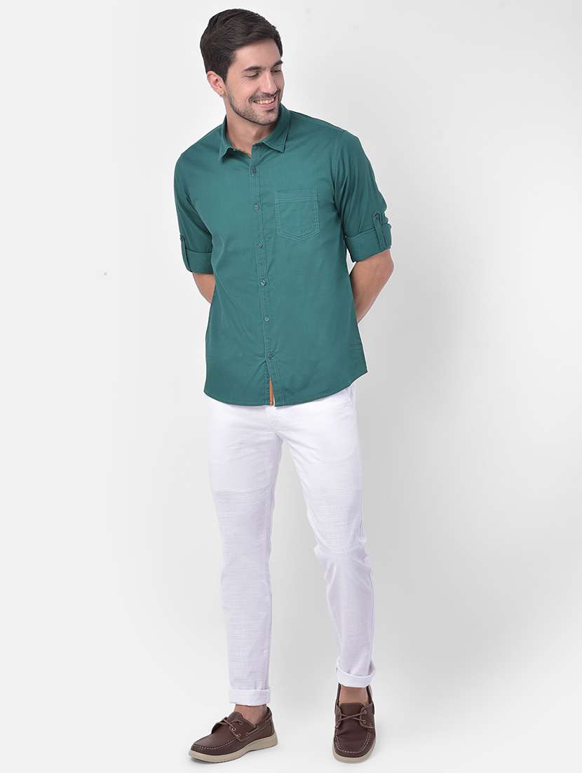 white solid linen chinos - 17882879 -  Standard Image - 3