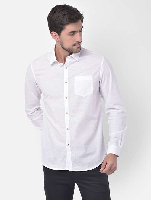 white solid casual shirt - 17882898 -  Standard Image - 0