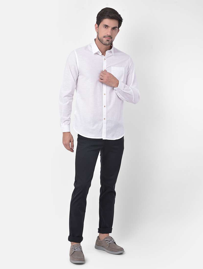 white solid casual shirt - 17882898 -  Standard Image - 3