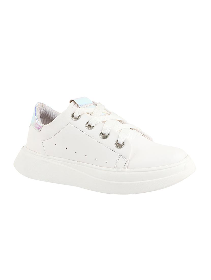 white synthetic laceup casual shoes - 17885305 - Zoom Image - 0