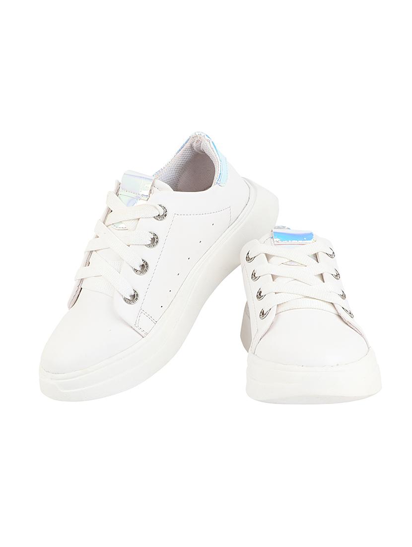white synthetic laceup casual shoes - 17885305 - Standard Image - 3